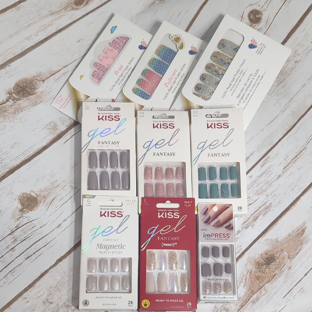 KISS Gel Fantasy and imPRESS Nail Collection - Pink, Blue, Silver